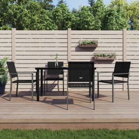 Juego de comedor para jardín 5 piezas ratán sintético y acero de , Conjuntos de jardín - Ref: Foro24-3187027, Precio: 291,57 ...