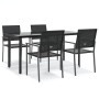 Juego de comedor para jardín 5 piezas ratán sintético y acero de , Conjuntos de jardín - Ref: Foro24-3187027, Precio: 291,57 ...