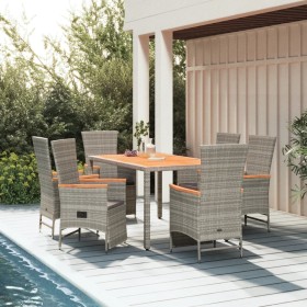 Set comedor jardín 7 pzas y cojines ratán sintético gris de , Conjuntos de jardín - Ref: Foro24-3157558, Precio: 788,27 €, De...