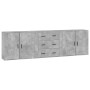 Aparadores 3 piezas madera contrachapada gris cemento de , Aparadores - Ref: Foro24-3185403, Precio: 259,24 €, Descuento: %