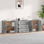 Aparadores 3 piezas madera contrachapada gris cemento de , Aparadores - Ref: Foro24-3185403, Precio: 259,24 €, Descuento: %