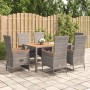 Set comedor jardín 7 pzas y cojines ratán sintético gris de , Conjuntos de jardín - Ref: Foro24-3157551, Precio: 878,30 €, De...