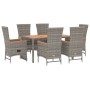 Set comedor jardín 7 pzas y cojines ratán sintético gris de , Conjuntos de jardín - Ref: Foro24-3157551, Precio: 878,30 €, De...