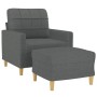Sillón con taburete tela gris oscuro 60 cm de , Sofás - Ref: Foro24-3200994, Precio: 199,21 €, Descuento: %