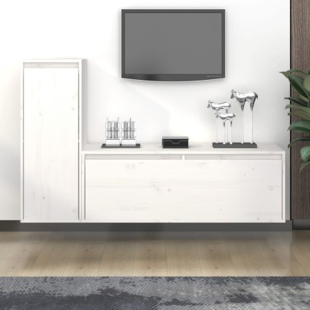 Muebles para TV 2 piezas madera maciza de pino blanco de , Muebles TV - Ref: Foro24-3100115, Precio: 121,04 €, Descuento: %