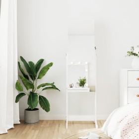 Espejo con joyero de pie blanco 42x38x152 cm de , Espejos - Ref: Foro24-353256, Precio: 114,04 €, Descuento: %