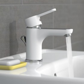 EISL Grifo monomando de lavabo DIZIANI cromado blanco de , Grifos - Ref: Foro24-446482, Precio: 76,07 €, Descuento: %