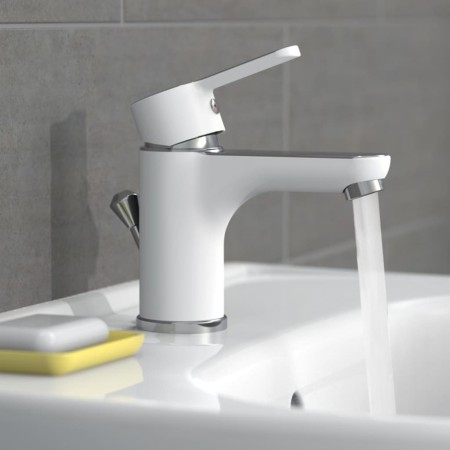 EISL Grifo monomando de lavabo DIZIANI cromado blanco de , Grifos - Ref: Foro24-446482, Precio: 76,07 €, Descuento: %