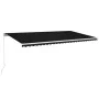 Toldo retráctil manual con LED gris antracita 600x350 cm de vidaXL, Toldos - Ref: Foro24-3069044, Precio: 762,65 €, Descuento: %