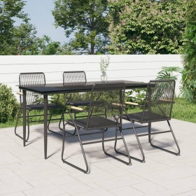Juego de comedor de jardín 5 piezas ratán PVC negro de , Conjuntos de jardín - Ref: Foro24-3156576, Precio: 353,71 €, Descuen...