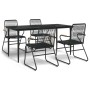 Juego de comedor de jardín 5 piezas ratán PVC negro de , Conjuntos de jardín - Ref: Foro24-3156576, Precio: 353,71 €, Descuen...