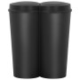 Cubo de basura doble negro 50 L de vidaXL, Cubos de la basura y papeleras - Ref: Foro24-150692, Precio: 69,30 €, Descuento: %