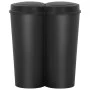 Cubo de basura doble negro 50 L de vidaXL, Cubos de la basura y papeleras - Ref: Foro24-150692, Precio: 62,23 €, Descuento: %