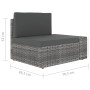 Juego muebles de jardín 9 pzas y cojines ratán sintético gris de , Conjuntos de jardín - Ref: Foro24-3067176, Precio: 845,52 ...