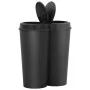 Cubo de basura doble negro 50 L de vidaXL, Cubos de la basura y papeleras - Ref: Foro24-150692, Precio: 62,23 €, Descuento: %