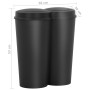 Cubo de basura doble negro 50 L de vidaXL, Cubos de la basura y papeleras - Ref: Foro24-150692, Precio: 69,30 €, Descuento: %