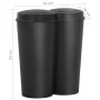 Cubo de basura doble negro 50 L de vidaXL, Cubos de la basura y papeleras - Ref: Foro24-150692, Precio: 62,23 €, Descuento: %