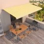 Toldo retráctil manual amarillo y blanco 600x350 cm de vidaXL, Toldos - Ref: Foro24-3069038, Precio: 544,20 €, Descuento: %