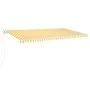 Toldo retráctil manual amarillo y blanco 600x350 cm de vidaXL, Toldos - Ref: Foro24-3069038, Precio: 544,20 €, Descuento: %