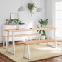 Tablero mesa madera tratada borde natural marrón 220x40x(2-4)cm de , Tableros para mesas - Ref: Foro24-363986, Precio: 84,76 ...
