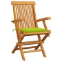 Sillas de jardín 2 uds madera teca con cojines verde brillante de , Sillas de jardín - Ref: Foro24-3062498, Precio: 197,97 €,...