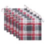 Sillas de jardín 6 uds madera teca con cojines a cuadros rojos de , Sillas de jardín - Ref: Foro24-3062554, Precio: 453,02 €,...