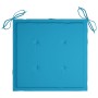 Sillas de jardín 8 uds madera maciza de teca con cojines azules de , Sillas de jardín - Ref: Foro24-3072893, Precio: 653,16 €...
