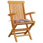 Sillas de jardín 8 uds madera teca con cojines a cuadros rojos de , Sillas de jardín - Ref: Foro24-3072902, Precio: 655,90 €,...
