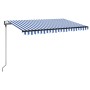 Toldo automático LED sensor de viento azul y blanco 450x300 cm de vidaXL, Toldos - Ref: Foro24-3069131, Precio: 520,43 €, Des...