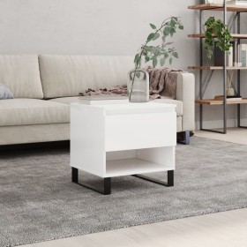 Mesa de centro madera de ingeniería blanco brillo 50x46x50 cm de , Mesas de centro - Ref: Foro24-830928, Precio: 43,72 €, Des...