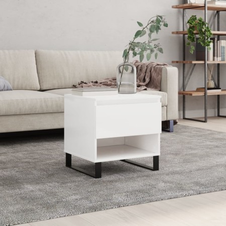 Mesa de centro madera de ingeniería blanco brillo 50x46x50 cm de , Mesas de centro - Ref: Foro24-830928, Precio: 43,72 €, Des...