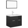 Juego de muebles de baño madera de ingeniería negro brillo de vidaXL, Muebles de baño - Ref: Foro24-3071322, Precio: 191,56 €...