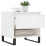 Mesa de centro madera de ingeniería blanco brillo 50x46x50 cm de , Mesas de centro - Ref: Foro24-830928, Precio: 43,72 €, Des...