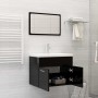 Juego de muebles de baño madera de ingeniería negro brillo de vidaXL, Muebles de baño - Ref: Foro24-3071322, Precio: 191,56 €...