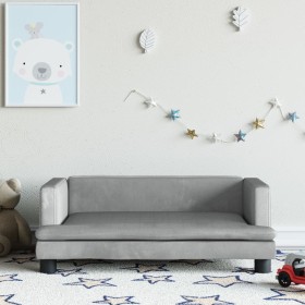 Sofá para niños de terciopelo gris claro 80x45x30 cm de , Mobiliario para bebés y niños pequeños - Ref: Foro24-3196306, Preci...