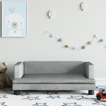 Sofá para niños de terciopelo gris claro 80x45x30 cm de , Mobiliario para bebés y niños pequeños - Ref: Foro24-3196306, Preci...