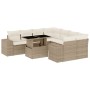 Set de sofás de jardín 9 pzas con cojines ratán sintético beige en Conjuntos de jardín | Comprar online en Foru.es