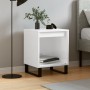 Mesita de noche madera de ingeniería blanco brillo 40x35x50 cm de , Mesitas de noche - Ref: Foro24-830736, Precio: 31,04 €, D...