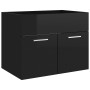 Juego de muebles de baño madera de ingeniería negro brillo de vidaXL, Muebles de baño - Ref: Foro24-3071322, Precio: 191,56 €...