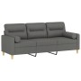 Sofá de 3 plazas con cojines tela gris oscuro 180 cm de , Sofás - Ref: Foro24-3200830, Precio: 299,66 €, Descuento: %