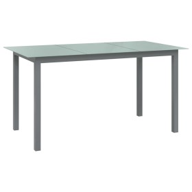 Mesa de jardín de aluminio y vidrio gris claro 150x90x74 cm de , Mesas de jardín - Ref: Foro24-312204, Precio: 182,77 €, Desc...