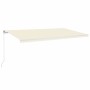 Toldo manual retráctil con LED color crema 600x350 cm de vidaXL, Toldos - Ref: Foro24-3069042, Precio: 732,07 €, Descuento: %