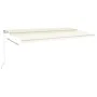 Toldo manual retráctil con LED color crema 600x350 cm de vidaXL, Toldos - Ref: Foro24-3069042, Precio: 747,60 €, Descuento: %
