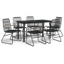 Juego de comedor para jardín 7 piezas ratán PVC negro de , Conjuntos de jardín - Ref: Foro24-3099212, Precio: 445,00 €, Descu...