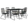 Juego de comedor para jardín 7 piezas ratán PVC negro de , Conjuntos de jardín - Ref: Foro24-3099212, Precio: 445,00 €, Descu...