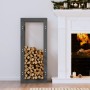 Estante para leña madera maciza de pino gris 41x25x100 cm de , Accesorios para bolsas y soportes de leña - Ref: Foro24-822409...