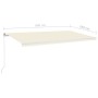 Toldo manual retráctil con LED color crema 600x350 cm de vidaXL, Toldos - Ref: Foro24-3069042, Precio: 732,07 €, Descuento: %