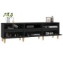 Mueble de TV madera contrachapada negro 150x30x44,5 cm de , Muebles TV - Ref: Foro24-831910, Precio: 104,76 €, Descuento: %