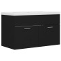 Mueble con lavabo madera de ingeniería negro de vidaXL, Tocadores de baño - Ref: Foro24-3070830, Precio: 184,08 €, Descuento: %
