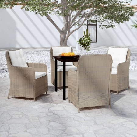 Juego de comedor de jardín 5 piezas con cojines marrón de , Conjuntos de jardín - Ref: Foro24-3099554, Precio: 696,71 €, Desc...